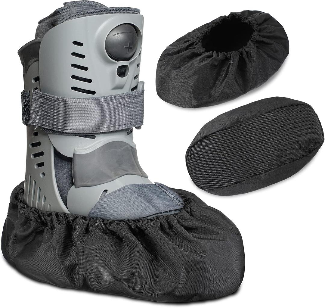 Geyoga 2 Pcs Walking Boot Cover Waterproof for Orthopedic CAM Boots, Non Slip Reusable Oxford Cloth Medical Boot Protector for Rain & Snow(X- Large,Black)