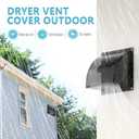 4 Inch Dryer Vent Cover Outside, HG Power Metal Exterior Vent Cover with Removable Screen & Cushioned Non-Return Flap, Air Wall Vent for House, Range Hood, AC, Opening Diameter: 3.81" Black, 4 In[neck Size:3.81in]