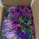 Hommyea Artificial Hanging Flowers for Outdoors with Wheat Grass, 5 Pcs Fake Hanging Plants for Spring Decor, UV Resistant Faux Silk Flower Greenry for Planter Porch Patio Yard Garden(Double Purple)