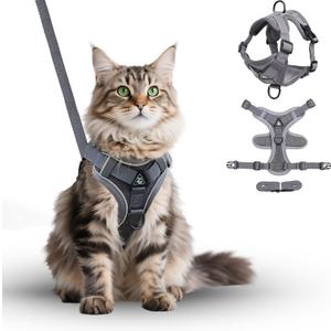 Cat Chest Straps and Belts, Anti-Escape Adjustable Soft net cat Belts, Easy to Control, Breathable, Chest Straps Set for All Types of cat VestsS