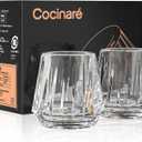 Cocinare Espresso Cups Set of 2, Crystal Clear Espresso Shot Glasses, Ideal Small Demitasse Cups for Pour Over Coffee Maker and Cortado, Essential Coffee Bar Accessories, Gift for Lovers, 1.5 OZ