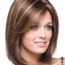 SEVENCOLORS Short Brown Mixed Blonde Bob Wigs for White Women Shoulder Length Synthetic Hair Wigs with Side Bangs Straight Blonde Highlights Womens Bob Wig