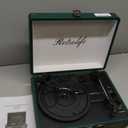 Vinyl Record Player 3-Speed Bluetooth Suitcase Portable Belt-Driven Record Player with Built-in Speakers RCA Line Out AUX in Headphone Jack Vintage Turntable Dark Green