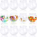 12 Pack 26 oz Plastic Fish Bowls Mini Clear Fish Bowls Small Round Fishbowl Aquarium Bulk for Centerpieces Home Decor Party Favors