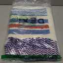 DEXI Striped Bath Mats for Bathroom 24x16, Washable Absorbent Bathroom Rugs with Non Slip Backing, Extra Soft Plush Microfiber Shower Rugs for Tub, Floor, Sink, Blue and Red