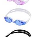 YUENREE Swim Goggles 3 Pack - Swimming Goggles for Adults Men Women Youth Teens Ages 8+ - No Leak, Anti-Fog, UV Protection, Easy to Adjust and Non Slip - with 3 Hard Travel Cases