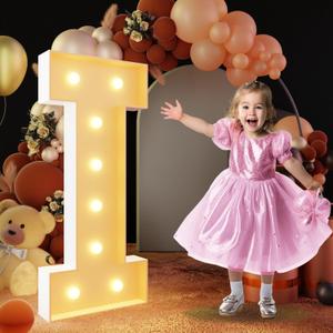imprsv 3FT Block Marquee Letters Light Up Letters for Birthday Baby Shower Party Backdrop Decor, Large Light Up I for Wedding Decorations Engagement Party Decorations