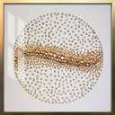 BABOBIU Wall Art 24"x24" Handmade Rocks Wall Decor living room Modern Wall Art Wall Art Decor Artwork with Shadow Box Framed for Bedroom, Bathroom, Corridor (Gold)
