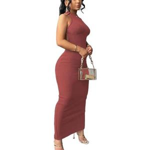 Nimsruc Women Summer Sexy Bodycon Maxi Dress Casual Long Dresses Size L