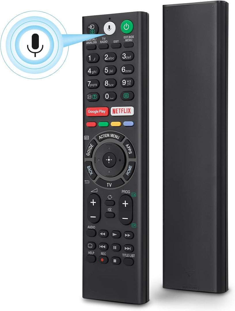 Voice Replacement Remote Control for Sony-Bravia-TVsfor, All Sony 4K UHD LED LCD HD Smart TVs.