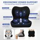 Seat Cushion for Office Chair and Car, Ergonomic Memory Foam Seat Cushion with Lumbar Support Pillow, Orthopedic Cushion for Sciatica & Back Pain, Black
