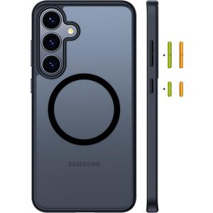 TORRAS Magnetic Shockproof Case for Samsung Galaxy S25 Plus, [12FT Military Grade Protection] [Fit for MagSafe], Translucent Slim Case for Samsung S25+Plus Case Anti-Fingerprint Anti-Scratch, Black