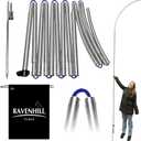 Ravenhill Feather Flag Pole Kit up to 13 FT with Rotating Ground Stake with Bearing Ring, Made with Reinforced Aluminum, Resists Winds of 40 MPH, Great for Business Advertising Outdoor (Pole Set)