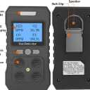 4 Gas Monitor Rechargeable Portable Gas Detector H2S O2 CO and LEL Multi Gas Monitor Professional Gas Sniffer with LCD Display Sound Light Vibration Alarm Mode.