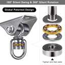 BeneLabel 2 Pack Silent Swing Hanger Heavy Duty Stainless Steel Swing Hook with Swivel Bearing for Hammock Chair, Porch Swing, Yoga Silk, Punching Bag 1000 lbs Capacity