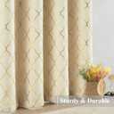 ZJDECOR Beige Full Blackout Window Curtain Panels with Gold Geometric Metallic Moroccan Print,Modern Room Darkening Light Blocking Drapes,Grommet Window Treatment for Bedroom,52" Wx84 L(Pack of 2)