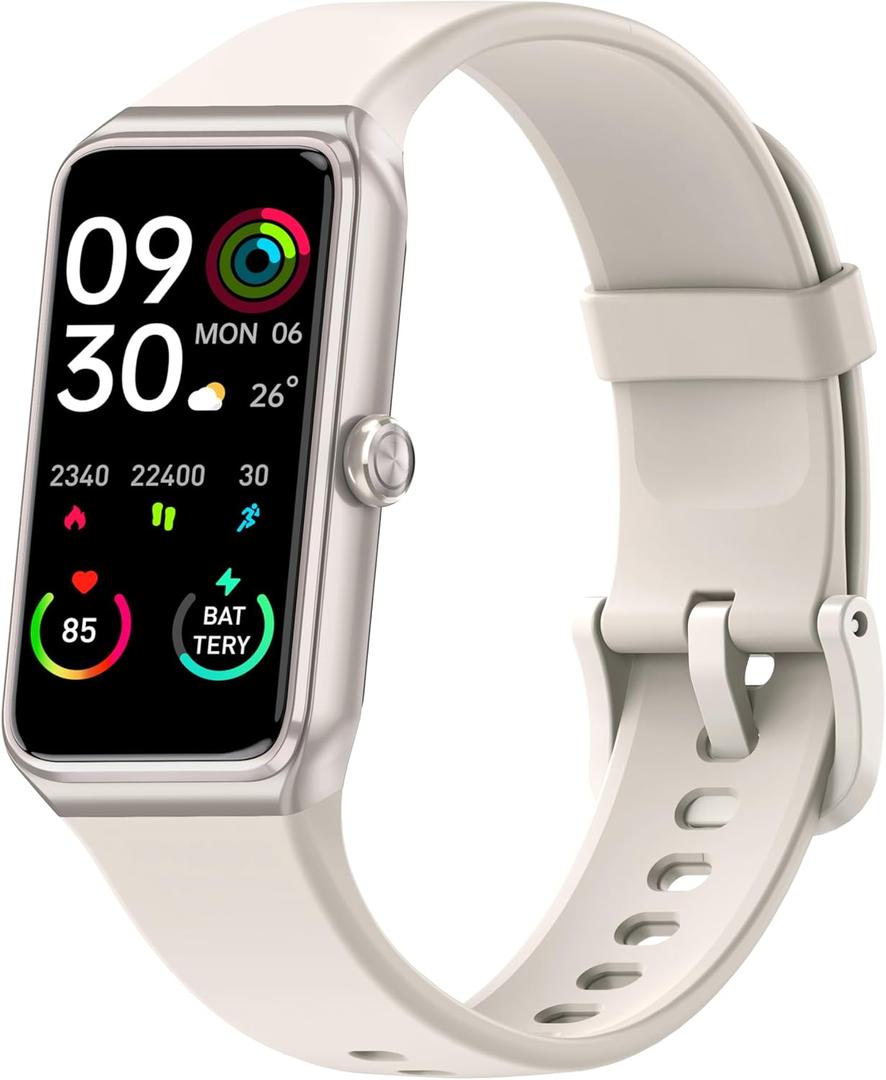 Fitness Tracker with 24/7 Heart Rate,Blood Pressure Sleep Tracking,104 Sports Modes Calories Smart Watch,IP68 Waterproof Step Counter Activity Trackers Pedometer for Android&iPhone Women Men (Beige)
