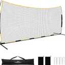 PodiuMax 16x10FT Barricade Backstop Net, Baseball Basketball Barrier with Upgrade Steel Frame, Protective Net for Baseball, Lacrosse, Soccer, Basketball & More, Soccer Backstop Net for Backyard Park