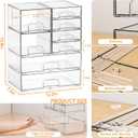 Yieach 8 Pack Clear Stackable Storage Drawers,Acrylic Drawer Organizer for Medicine,Palettes,Hair Accessories and Makeup Organizer,Plastic Drawers for Cabinet,Office,Desk,Bathroom Storage Containers