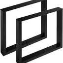 Metal Table Legs, 28''Hx 27W Dining Leg, Heavy Duty 3.1" Width Section Square Steel Table Legs, 28x27x3.1 Inch Black Industrial Style Furniture Legs for Dining Desk Bench and Coffee Table