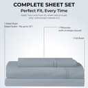 Twin Sheet Set, 500 TC Single-Ply Cotton Sateen, 3-Piece, Dusty Blue | 18-Inch Deep Pocket Design Stays Secure while 100% Natural Cotton Feels Soft, Smooth and Breathable through Every Season