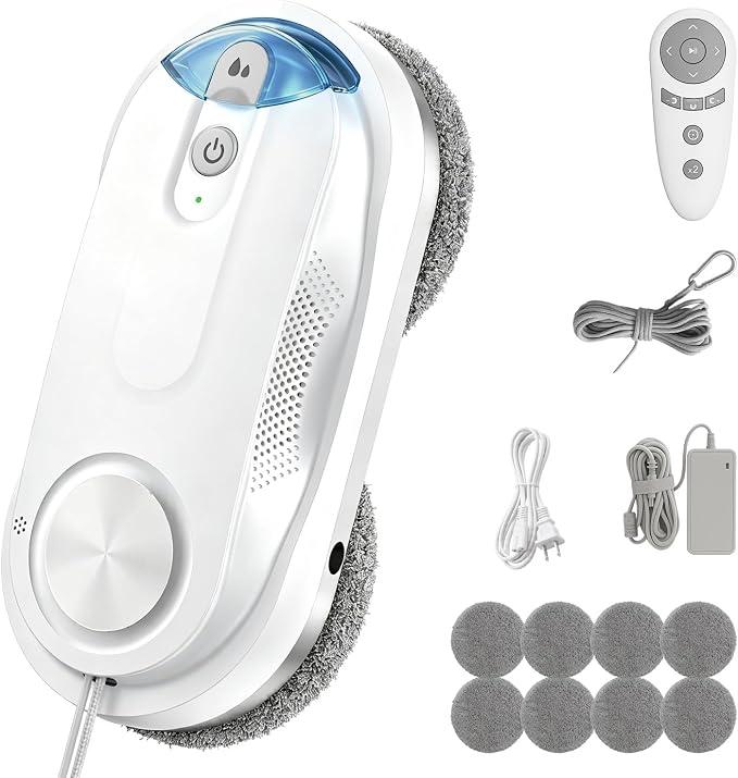 KKI Window Cleaning Robot,for High-Rise Windows Outside/Inside,85ml Tank,X3
Robot Window Cleaner, Dual Ultrasonic Spray, Max 3200Pa, 3 Cleaning Modes & Edge Detection,Remote Control, 10Cloths