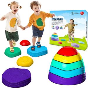 Stepping Stones for kids ,5Pcs Non-Slip Plastic Balance ,Stepping Stones for Toddlers Ages 3 4 5 6 7 8 Years,Children's Coordination Skills Obstacle Courses Sensory Toys for Toddlers,Indoor or Outdoor Play