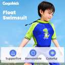 Gogokids Kids Floatation Swimsuit, One Piece Swimwear Float Suit Swim West for Beach Puddle Pool Jumper Boys Girls 2-6 Years (Blue, S)