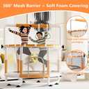 55" Kids Indoor Trampoline with Safety Net, Adjustable Gymnastics Bar & Toys Indoor/Outdoor Toddler Play Gym for Boys & Girls Ages 3+, Birthday Gifts