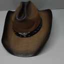 FLUFFY SENSE. Cowboy Hat for Women and Men - Straw Cattleman Crease Western Hats with Upgrade 4 inches Shapeable Wide Brim (Brown)