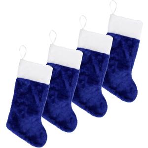Iconikal 4-Pack Plush Decorative Stocking, 18-inches Tall, Blue