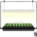2ft Grow Light for Seed Starting,LED Grow Lamp for Indoor Plants,Seedling Grow Light with Stand,Seed Starter Light Kit with Natural White Spectrum,Height Adjustable,Iron Frame,Timer Outlet