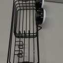 Gecko-Loc Large Combo suction cup wall mount bathroom shower caddy - shampoo storage basket shelf organizer caddie bath shelves - Black