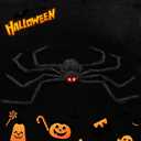 Halloween Giant Spider 5 Ft Outdoor Halloween Decorations Large Fake Hairy Spider Scary Furry Spider Props Outside Yard Creepy Decor, Black