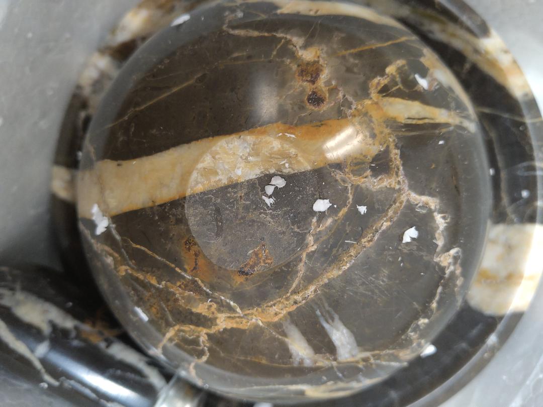 Marmor Krafts Handmade Marble Butter Dish with Lid & Matching Knife | WaterSealed Butter Keeper for Countertop | Elegant Butter Storage for Kitchen, Dining & Serving (Black & Gold)