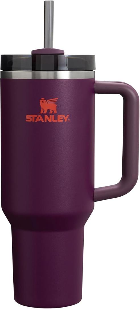 Stanley Quencher H2.0 Tumbler with Handle and Straw 40 oz | Flowstate 3-Position Lid | Cup Holder Compatible for Travel | Insulated Stainless Steel Cup | BPA-Free | Plum (40 Ounces)