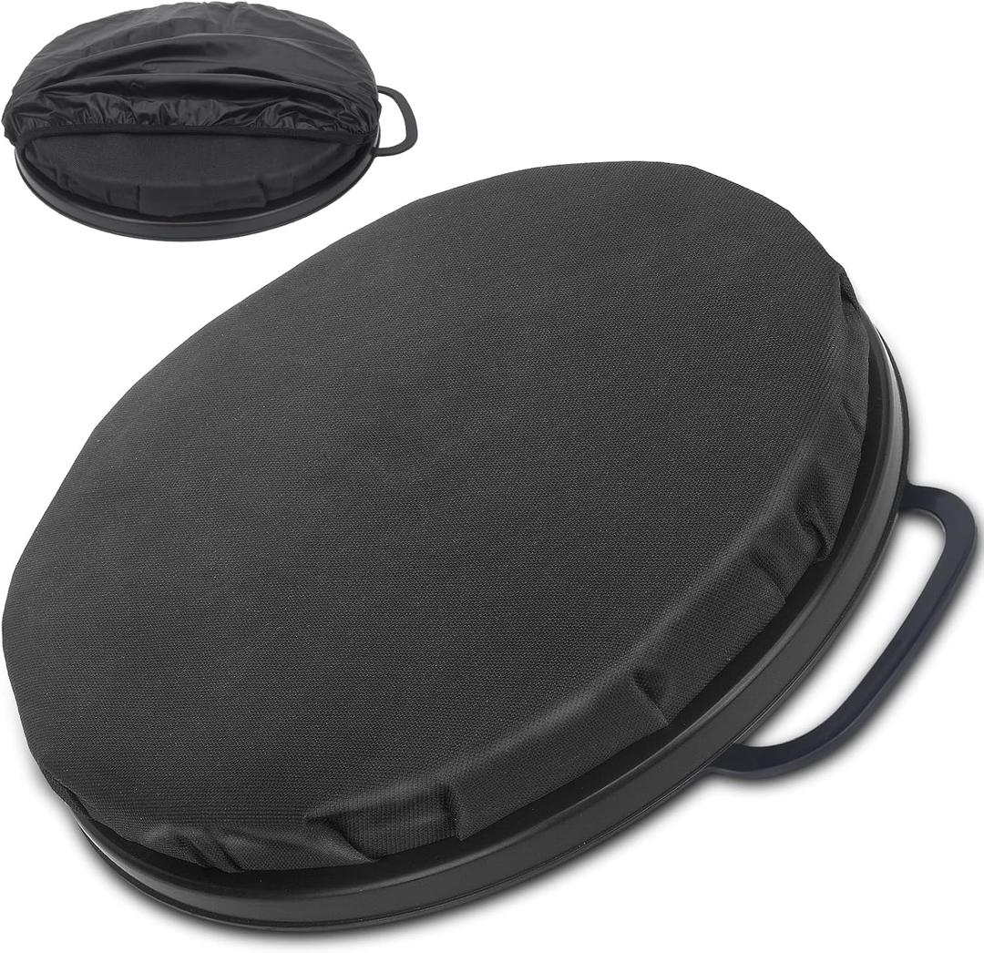 WarBull 5 Gallon Bucket Seat, 360-Degree Swivel Seat Foam Cushion Bucket Seat Lid with Waterproof Cover for Dove Duck Hunting, Fishing, Baseball, Gardening and Camping (Black)