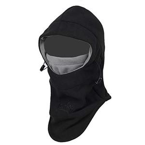 Purjoy Multipurpose Use Thermal Warm Fleece Balaclava Hood Police Swat Ski Bike Wind Stopper Full Face Mask Hats Neck Warmer Outdoor Winter Sports Snowboarding Cap (Black+Grey)