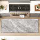 Color&Geometry Kitchen Mats for Floor 24x87 Grey Marble Design