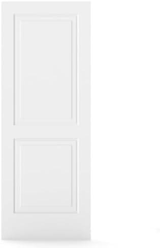 BARNSMITH 30x80 in Flat 2-Panel 2-Step White Primed Interior Door Panel | Paintable Hollow Core Interior Door Slab, for Swing, Closet, Pocket, Sliding Door, Durable and Lightweight
