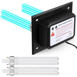 Qualirey 26W HVAC UV Light Sanitizer Air Purifier for Whole House, 110V Dual UV UVC Light in Duct for HVAC Duct Filter, UV Duct Air Purifier for AC Air Conditioning