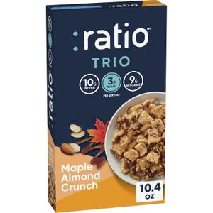 Ratio Trio Maple Almond Crunch Cereal, 10g Protein, Keto Friendly, 10.4 oz (EXP 03/07/26)