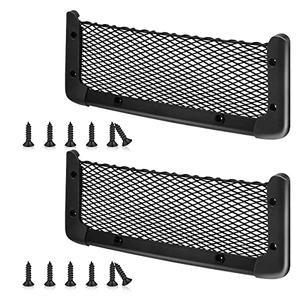 Frienda 2 Pcs ABS Plastic Frame Car Storage Net Bag Phone Car Mesh Net Holder RV Storage Boat Cargo Pocket Organizer Framed Mesh Pocket with Screws for Auto RV (13.8 x 5 Inch)