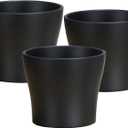 Scheurich Set of 3 Classic Anthrazit Ceramic Plant Pots  6" Decorative Pots for Indoor Plants - Waterproof&UV-Resistant Planters - Durable, Break-Resistant Design - Made in Germany - 0.4 gal