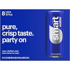 smartwater Vapor Distilled Water Cans, 12 fl oz, 8 Pack