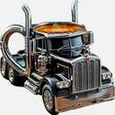 Handcrafted Truck Coffee Mug,11 Ounces Semi-trailer Shaped Coffee Cup,Unique Gift For Coffee And Truck Lovers,Truck Driver Gifts For Drivers Men (Black)