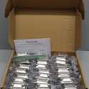 50 Pack (25 Pairs) 3/8 Inch Insert Kitchen Cabinet Hinges, Satin Nickel Self Closing Hinges for Kitchen Cabinet Doors, Semi-Concealed Cupboard Hardware, Face Mount Hardware, Silver