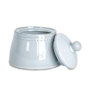 100 North PD Home & Garden Decorative and Functional Kitchen Décor 4 x 3.5 Inch Ceramic Lidded Sugar Bowl, Classic White