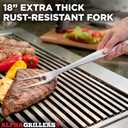 Alpha Grillers Grilling Accessories - Grilling Gifts for Men - BBQ Accessories Grill Tools Set with Spatula, Fork, Brush & Tongs - Outdoor Barbecue Utensils Gifts for Men Dad Him Boyfriend