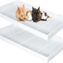 Wenqik 2 Pcs Guinea Pig Cage Liner Corrugated Plastic Cage Liner Base 2 x 4 Panel Size Guinea Pig Cage Bottom for Small Animals Hedgehogs Rabbits Cages Tray, 55 x 27 Inch(White)